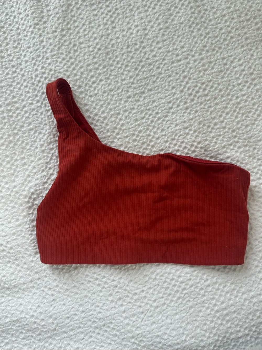 Lululemon One-Shoulder Ribbed Bralette - Rust Red